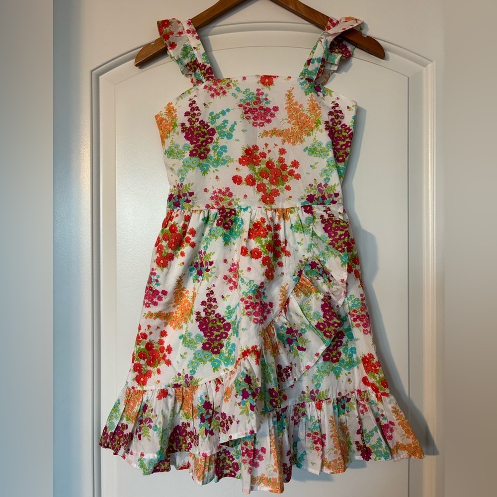 Janie and Jack girls size 12 floral ruffle sundress “Field of Flowers”